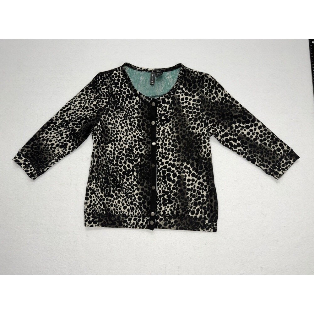 Full Tilt Leopard Button Up Cardigan 3/4 Sleeve Tillys 2010s Fashion Medium